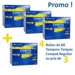 Compak regulier avec Applicateur x 80 tampons hygiéniques - 4 au prix de 3