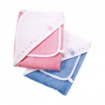 Chicco - Carré de bain en Piquet Avec serviette Couleur Bleu 0+ Mois