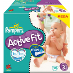 Pampers - Active Fit couches Taille 3 Midi (4-9 kg), Giga pack x 120 couches