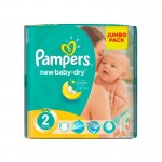 Pampers - New Baby Dry couches Taille 2 Mini (3-6-kg), pack x 68 couches 