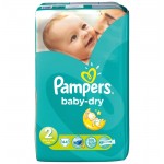 Pampers - Baby Dry couches Taille 2 Mini (3-6-kg), pack x 44 couches 