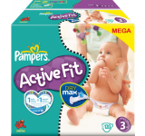 Couches Pampers Active Fit Taille 3 Midi (4-9 kg) 120 couches 
