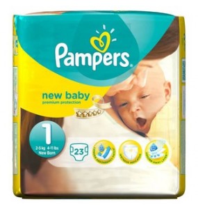 Pampers - Premium Protection taille 1 newborn (2-5-kg), pack x 22 Couches